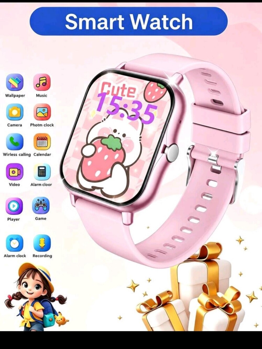 Kids Smart Watch for Girls - Pink